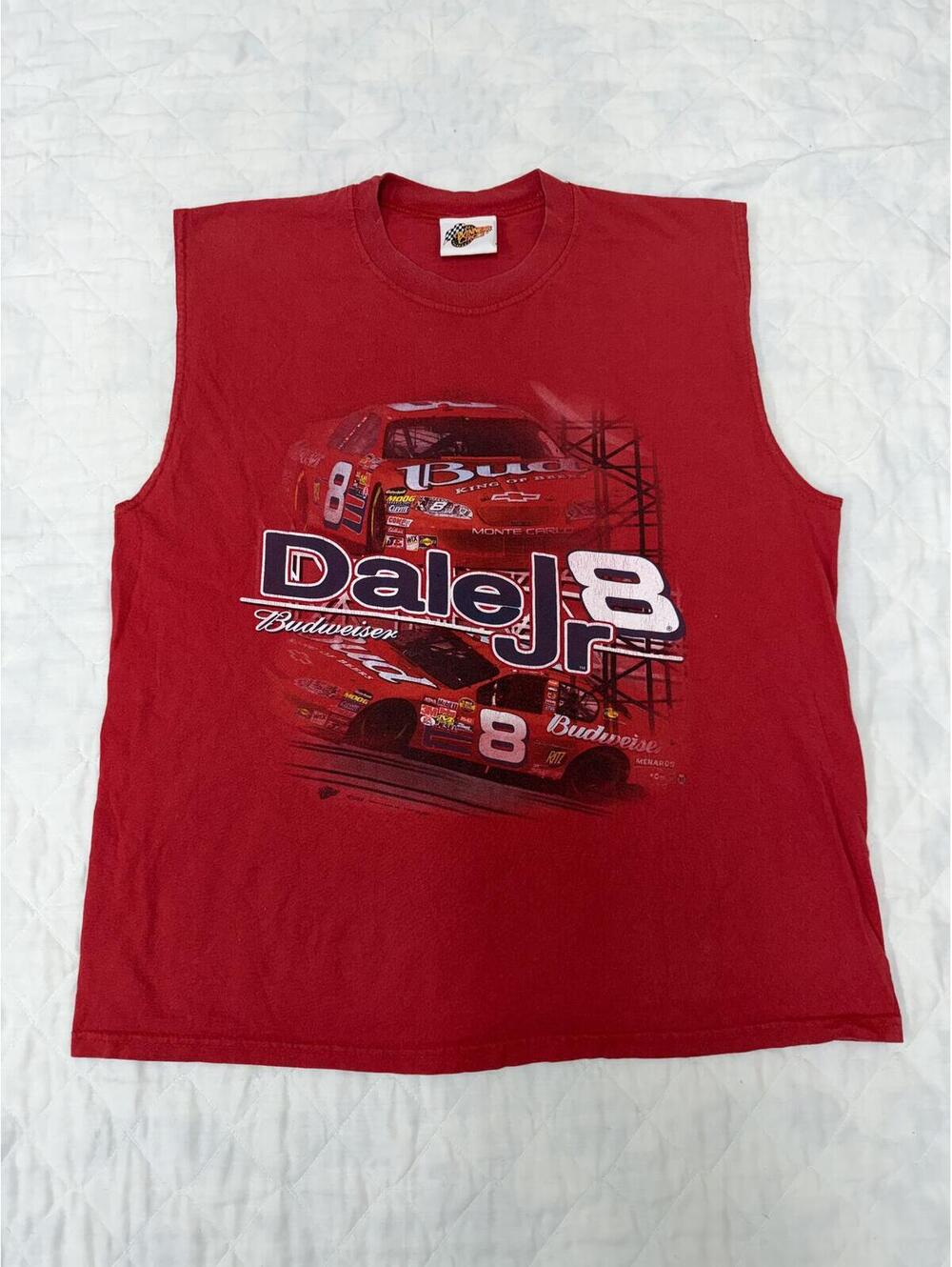 Vintage Y2k Dale Earnhardt Jr. #8 Budweiser NASCAR Tank Top